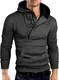 Grin&Bear Slim fit Halfzip Jacke Kapuze Hoodie Sweatshirt Kapuzenpullover, anthrazit-schwarz, M, GEC401