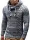 Leif Nelson Herren Strickpullover mit Kapuze Grau/Hochwertiger Winterpullover in Regular Fit, ideal für Casual und Business, Langarm Größe M