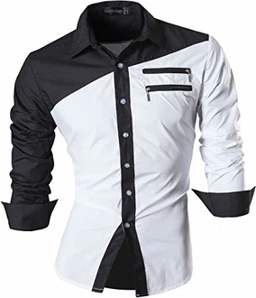 jeansian Herren Freizeit Hemden Shirt Tops Mode Langarmshirts Slim Fit Weiß jeansian Herren Freizeit Hemden Shirt Tops Mode Langarmshirts Slim Fit Weiß