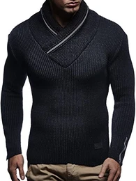 Herren Pullover Hoodie Strickpullover Longsleeve Sweater Sweatshirt Zipper LN4170 Größe M Schwarz