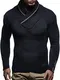 Leif Nelson Herren Pullover Hoodie Strickpullover Longsleeve Sweater Sweatshirt Zipper LN4170 Größe M Schwarz