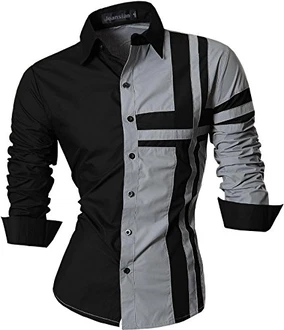 jeansian Herren Freizeit Hemden Shirt Tops Mode Langarmshirts Slim Fit Grau jeansian Herren Freizeit Hemden Shirt Tops Mode Langarmshirts Slim Fit Grau