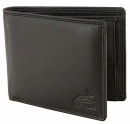 ® Herren Leder Geldbörse schwarz mit RFID-Schutz Echtleder Geldbeutel Portemonnaie Used Look #VO19 (schwarz)