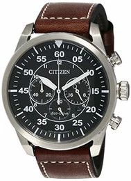 Herren Chronograph Quarz Uhr mit Leder Armband CA4210-16E