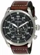 CITIZEN Herren Chronograph Quarz Uhr mit Leder Armband CA4210-16E