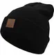 urban ace   Street Classics   Beanie, Mütze, mit Lederpatch   Damen, Herren   für das ganze Jahr, weicher Stoff (Schwarz)