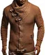 Leif Nelson Herren Strickjacke Schalkragen Slim Fit Winter-Freizeit-Jacke Sommer Moderne Männer Pulli Grobstrick Sweatjacke Langarm Herren schwarzer Hoodie-Pullover, Camel, M