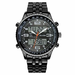 Armbanduhr Sportuhren 30 Meter wasserdicht Militär zwei Zeitzonen mit Kalenderfunktion zifferblatt Uhr Digital Led Alarm Kalender Uhren Watches für Herren Männer Damen Frauen Jungen universal Multifunktions Analog Clock