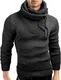 Grin&Bear Slim fit Schalkragen Pullover Grobstrick Strickjacke Herren, anthrazit, L, GEC555