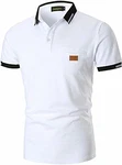GNRSPTY Herren Poloshirts Kurzarm Polohemd Golf Weiß