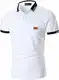 GNRSPTY Herren Poloshirts Kurzarm Baumwolle Polo Shirts Männer Slim Fit Polohemd Golf Farbe Nähen T-Shirt S-XXL,Weiß,L