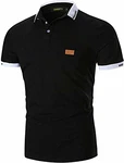 GNRSPTY Herren Poloshirts Kurzarm Polohemd Golf Schwarz