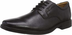 Clarks Tilden Plain Herren Derby Schnürschuh Schwarz/Black Leather