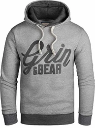 Slim fit Signatur Logo Jacke Kapuze Hoodie Sweatshirt Kapuzenpullover, grau meliert, M, GEC469