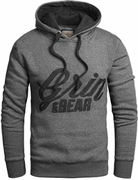 Slim fit Signatur Logo Jacke Kapuze Hoodie Sweatshirt Kapuzenpullover, anthrazit, L, GEC469