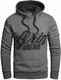Grin&Bear Slim fit Signatur Logo Jacke Kapuze Hoodie Sweatshirt Kapuzenpullover, anthrazit, L, GEC469