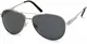 styleBREAKER polarisierte Sonnenbrille, Pilotenbrille mit Federscharnier, Etui und Putztuch, Unisex 09020046, Farbe:Gestell Silber/Glas Grau