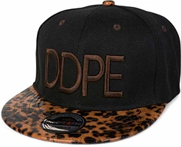 Snapback Cap ''''DDPE'''' im Leo Design mit Schlangen Prägung, Baseball Cap, verstellbar, Unisex 04023034, Farbe:Schwarz-Dunkelbraun