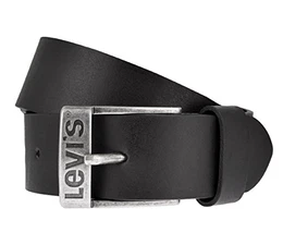 Levi´s Gürtel Herrengürtel Ledergürtel Jeansgürtel Schwarz 2651, Länge:90 cm, Farbe:Schwarz
