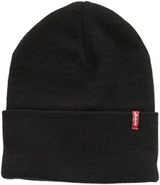 Levi''''s Unisex New Slouchy Beanie W Red Tab Detail Strickmütze, Schwarz (Black), One size
