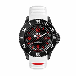 - ICE carbon White Black - Men''''s wristwatch with silicon strap - 001311 (Large)