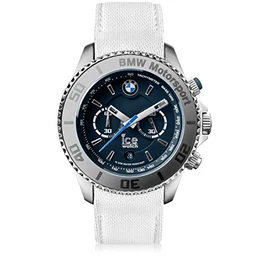 - BMW Motorsport (steel) White - Men''''s wristwatch with leather strap - Chrono - 001120 (Large)