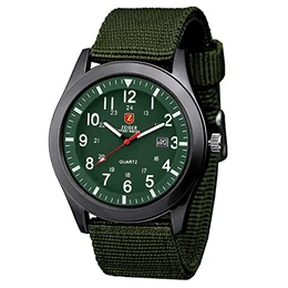 Herrenuhr Quarz Armbanduhr Sportlich Herrenuhren Analog Datum Schwarz Blau Grün