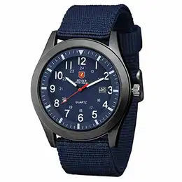 Herrenuhr Abenteuer Analog Quarz Herren Uhr Blau Sportuhr Datum Armbanduhr W284