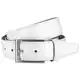 LINDENMANN Leder-Gürtel Herren 35 mm breit, Gürtel Herren Vollledergürtel weiß, Größe/Size:110, Farbe/Color:weiss