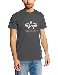 Herren Basic T-Shirt,Grau (Greyblack 136), Medium