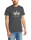 Alpha Industries Herren Basic T-Shirt,Grau (Greyblack 136), Medium
