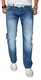 A. Salvarini Herren Designer Jeans Hose blau Stonewash Clubwear NEU AS013 [AS013 - W31 L32]