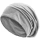 style3 Slouch Beanie aus atmungsaktivem, feinem und leichten Jersey Unisex Mütze Haube Bini Einheitsgröße, Farbe:Hellgrau