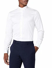 PREMIUM Herren Super Slim Fit Business Hemd Jjprparma Shirt L/s Noos, Weiß (White), Small