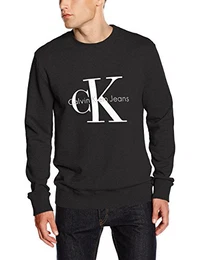 Herren, Sweatshirt, CREW NECK HWK, Schawrz (Meteorite), Large (Herstellergröße: Large)
