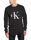 Calvin Klein Jeans Herren, Sweatshirt, CREW NECK HWK, Schawrz (Meteorite), Large (Herstellergröße: Large)