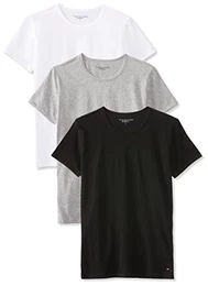Herren T-shirt Ss 3er Pack, Einfarbig Gr. M, Multicolore (Black/Grey Heather Bc05/White)