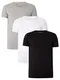 Tommy Hilfiger Herren T-Shirt Kurzarm Rundhalsausschnitt, Mehrfarbig (Black/Grey Heather/White), XXL