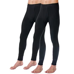 3540 2er Pack Herren Lange Unterhose Long Johns (Weitere Farben) Bio-Baumwolle, Größe:D 5 = EU M, Farbe:schwarz