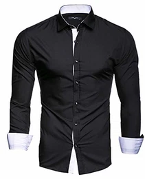 Herren Hemd, TwoFace Schwarz M