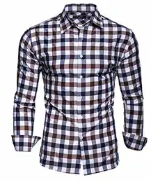 Herren Hemd, DOPPELFARBIG Braun M