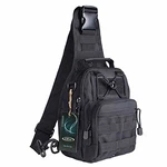 G4Free Tactical Sling Rucksack Militär Schultertasche EDC Brusttasche für Outdoor Sport Camping Wandern Schwarz