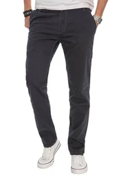 Herren Designer Chino Stoff Hose Chinohose Regular Fit AS016 [AS-016-Anthrazit-W32-L32]
