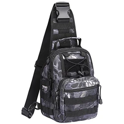 G4Free Tactical Sling Rucksack Militär Schultertasche EDC Brusttasche für Outdoor Sport Camping Wandern Blau