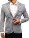 BOLF Herren Sakko Sweatjacke Slim Fit Blazer Anzug RIPRO 1652 Grau M [4D4]