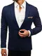 BOLF Herren Sakko Sweatjacke Slim Fit Blazer Anzug RIPRO 1652 Dunkelblau M [4D4]