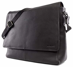 LEABAGS Oxford Umhängetasche Leder Laptoptasche 15 Zoll Schwarz