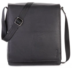 LEABAGS London Leder-Umhängetasche Laptoptasche Messenger Bag Schwarz