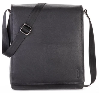 LEABAGS London Leder-Umhängetasche Laptoptasche Messenger Bag Schwarz