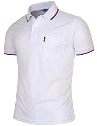 Herren Poloshirt Dir-Fit Solid Poloshirt Athletic Short Sleeve Diverse Polo - Weiß - Groß